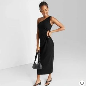 NWT Sleeveless One Shoulder Cut Out Midi Dress by Wild Fable